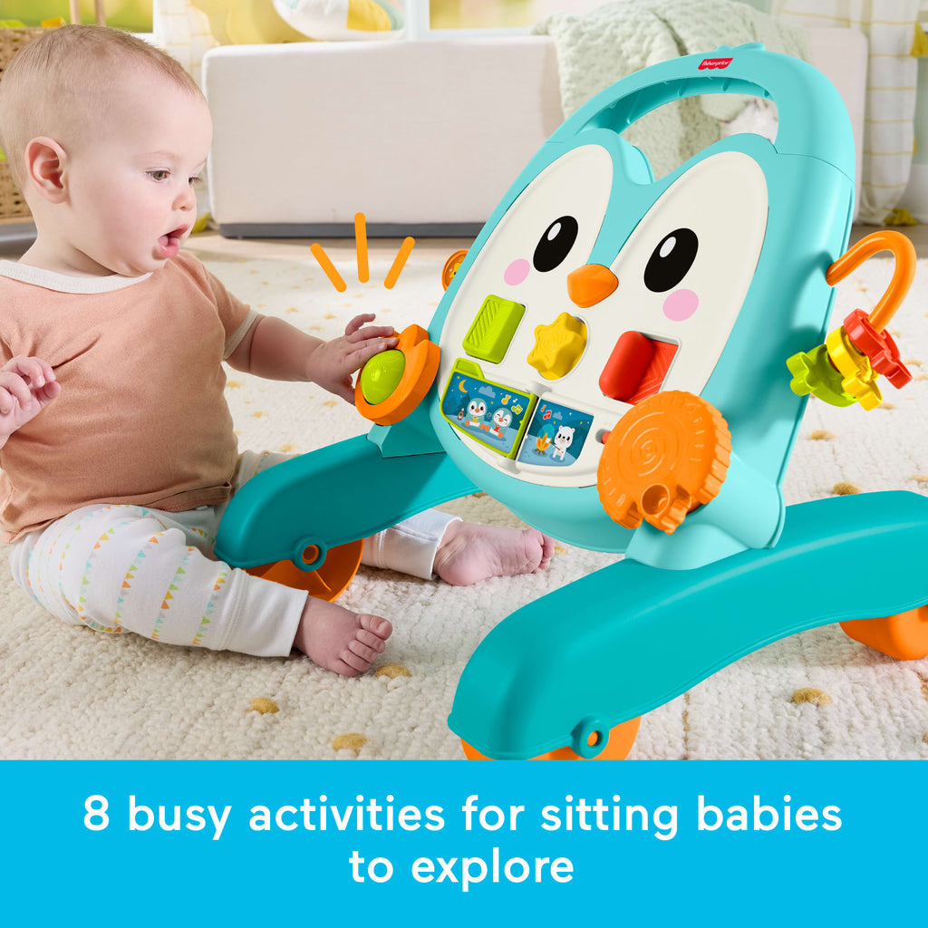 Fisher-Price 2-In-1 Musical Penguin Activity Walker, Baby To Toddler Push Along Toy