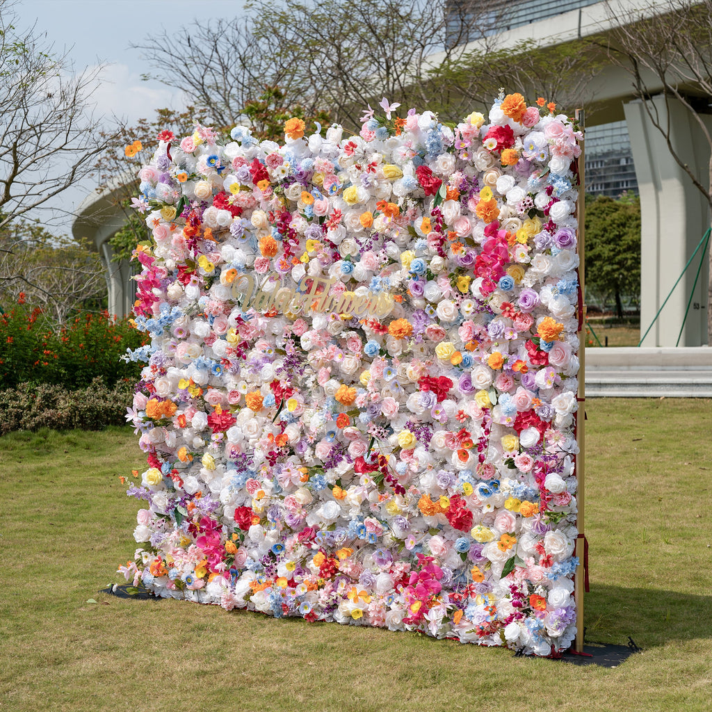 ValarFlowers Vibrant and Lush Multicolored Artificial Flower Wall VF-811-2