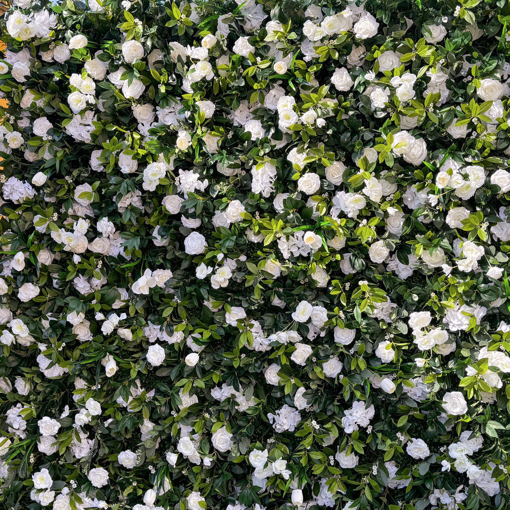 Enchanting White & Green Artificial Flower Wall - The Heart - Stealer for Wedding and Event Decor-VF-802