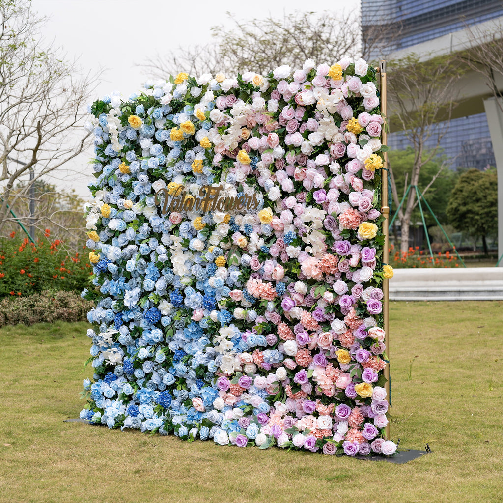 Valar Flowers Rainbow Gradient Bloom Mix Rose Flower Wall Backdrop - VF-830