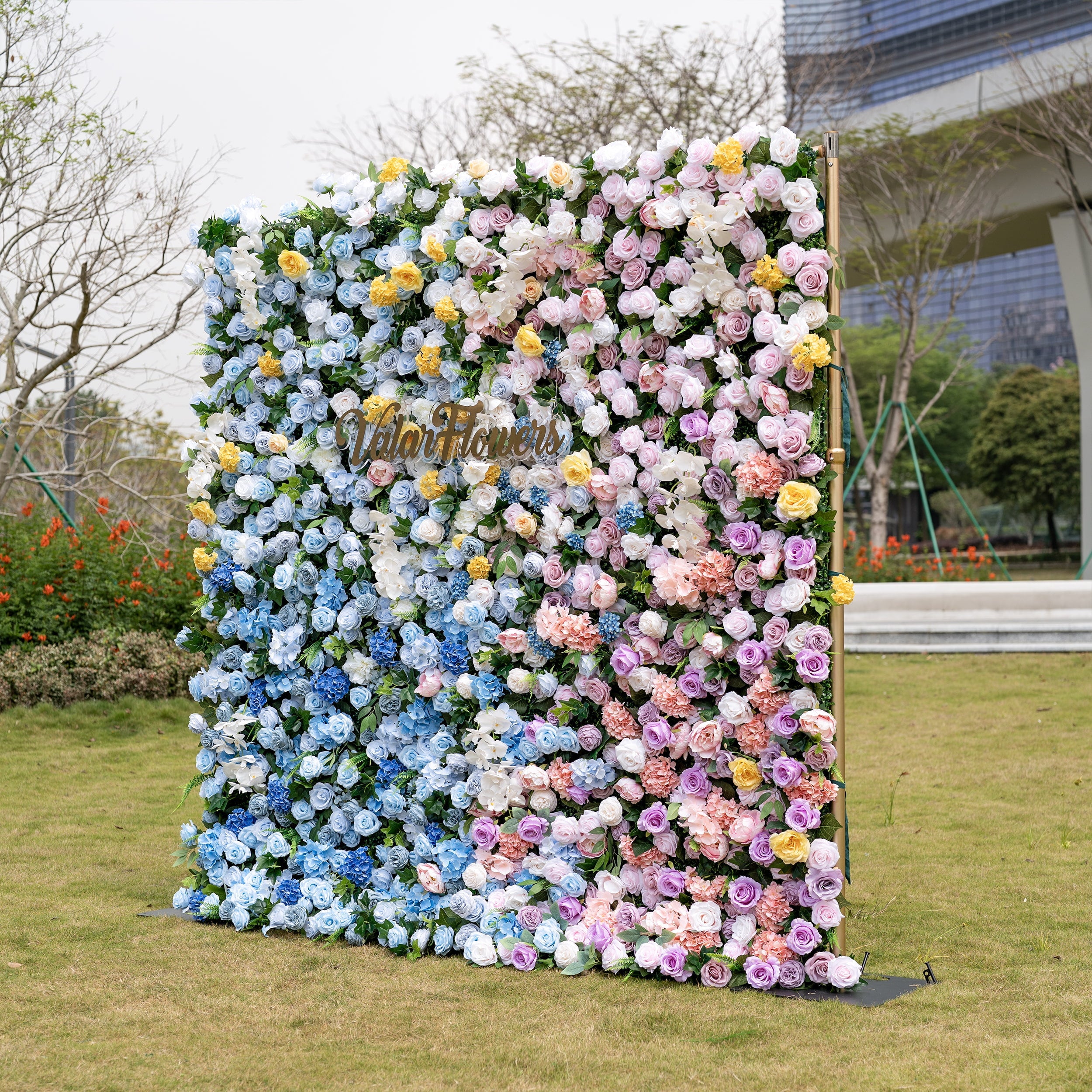 Valar Flowers Rainbow Gradient Bloom Mix Rose Flower Wall Backdrop - VF-830