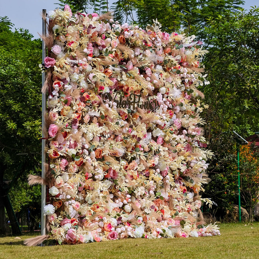 ValarFlowers Luxurious Artificial Flower Wall Backdrop for Wedding & Event Decor VF-327