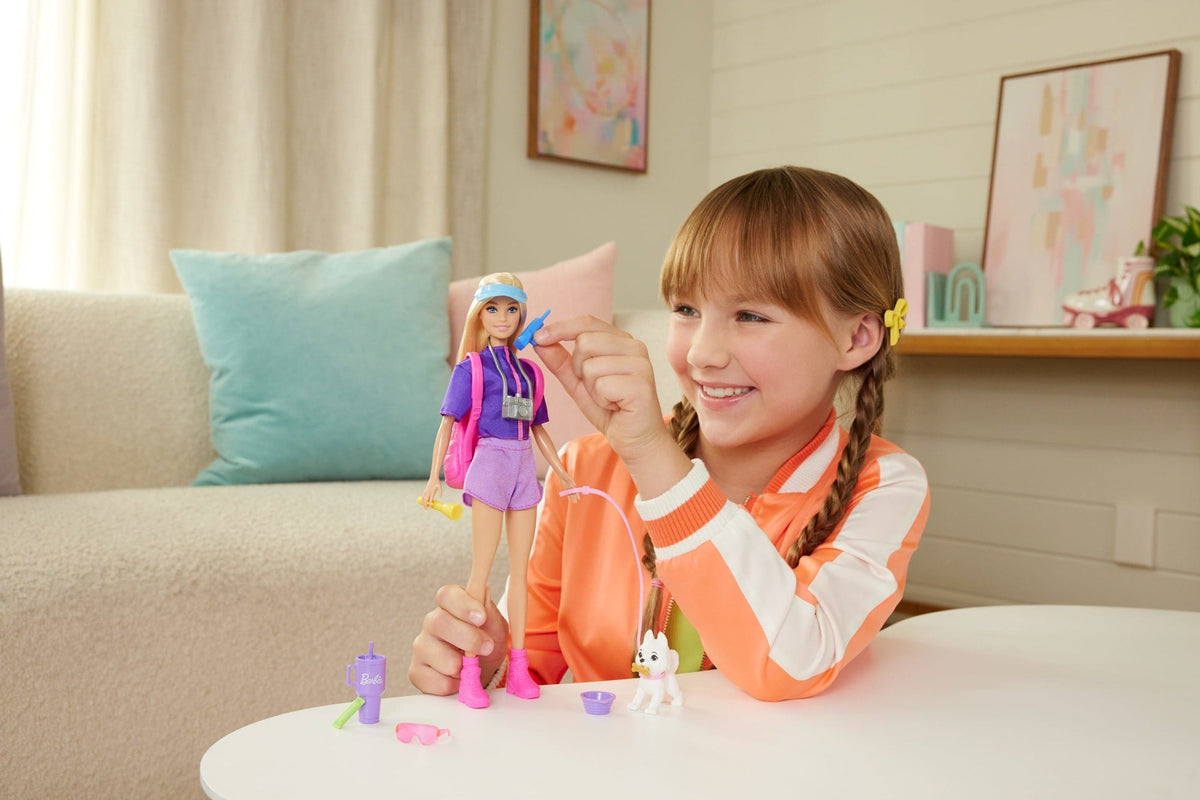 Barbie “Malibu” Outdoor Adventures Fashion Doll With 10+ Camping-Themed Accessories including Pet