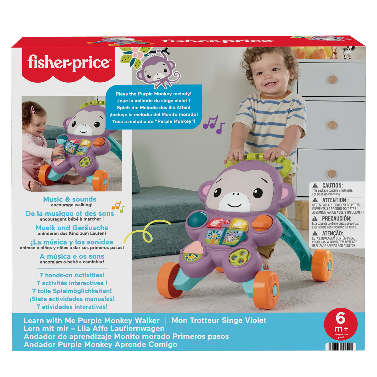 Fisher-Price Andadera para Bebés Aprende Conmigo Amigo Mono