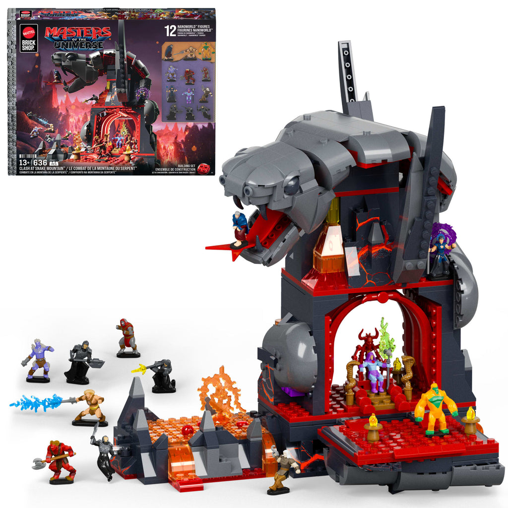 Mattel Brick Shop Masters Of The Universe Clash At Snake Mountain Building Toy Kit