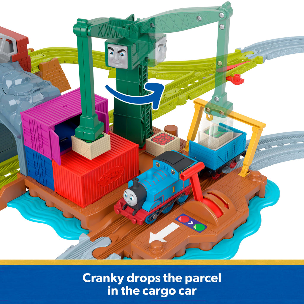 Thomas & Friends Cranky's Dockside Delivery Train Set From Fisher-Price With Motorized Thomas Engine