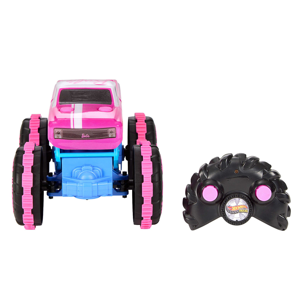 Hot Wheels Monster Trucks 1:24 Scale Barbie RC Toy Vehicle, Battery-Powered Remote-Control Truck