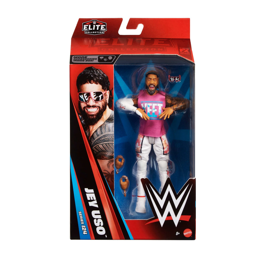 WWE Elite Jey Uso Action Figure, Series #124 Set, 6-Inch Collectible With Articulation & Accessories