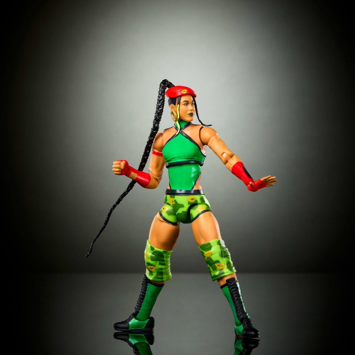 WWE X Street Fighter Bianca Belair Action Figure & Accessories, 6-Inch Collectible Cammy Mashup Set