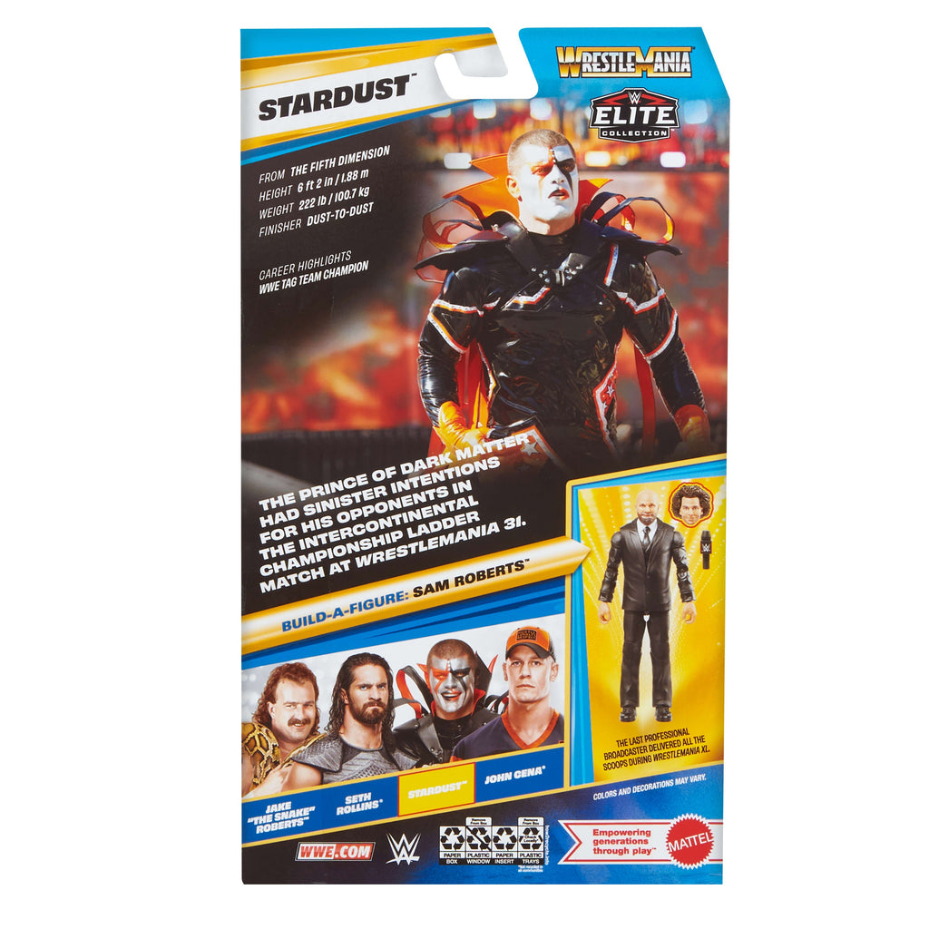 WWE Elite Collection Premium Live EVent Stardust Action Figure Set, Wrestlemania Collectible
