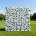 ValarFlowers White Green Blue Artificial Flower Wall Backdrop for Wedding & Event Decor VF-309