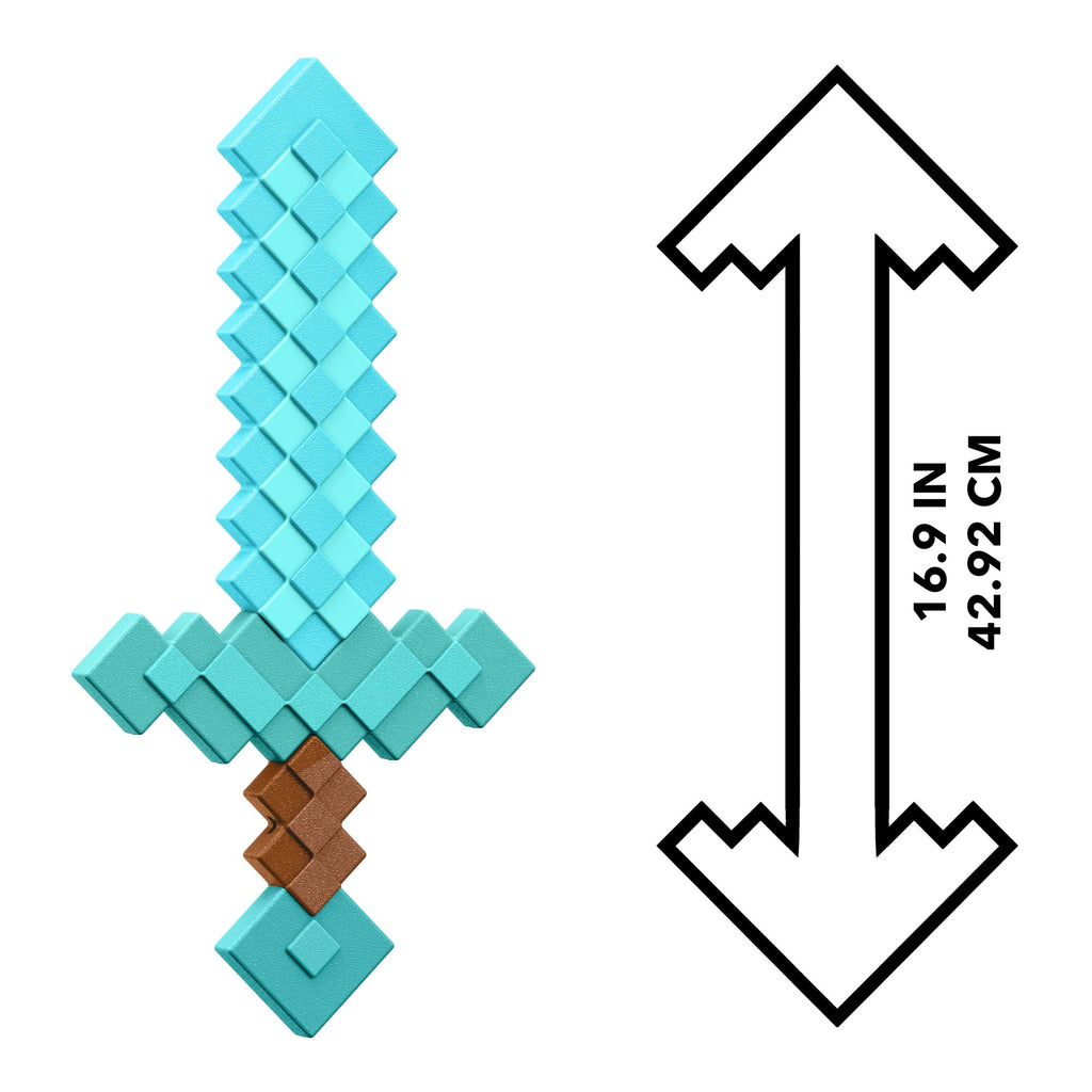 Minecraft Diamond Sword Battle Toy, Kid-Sized For Role-Play & Costumes, Inspired By The Video Game