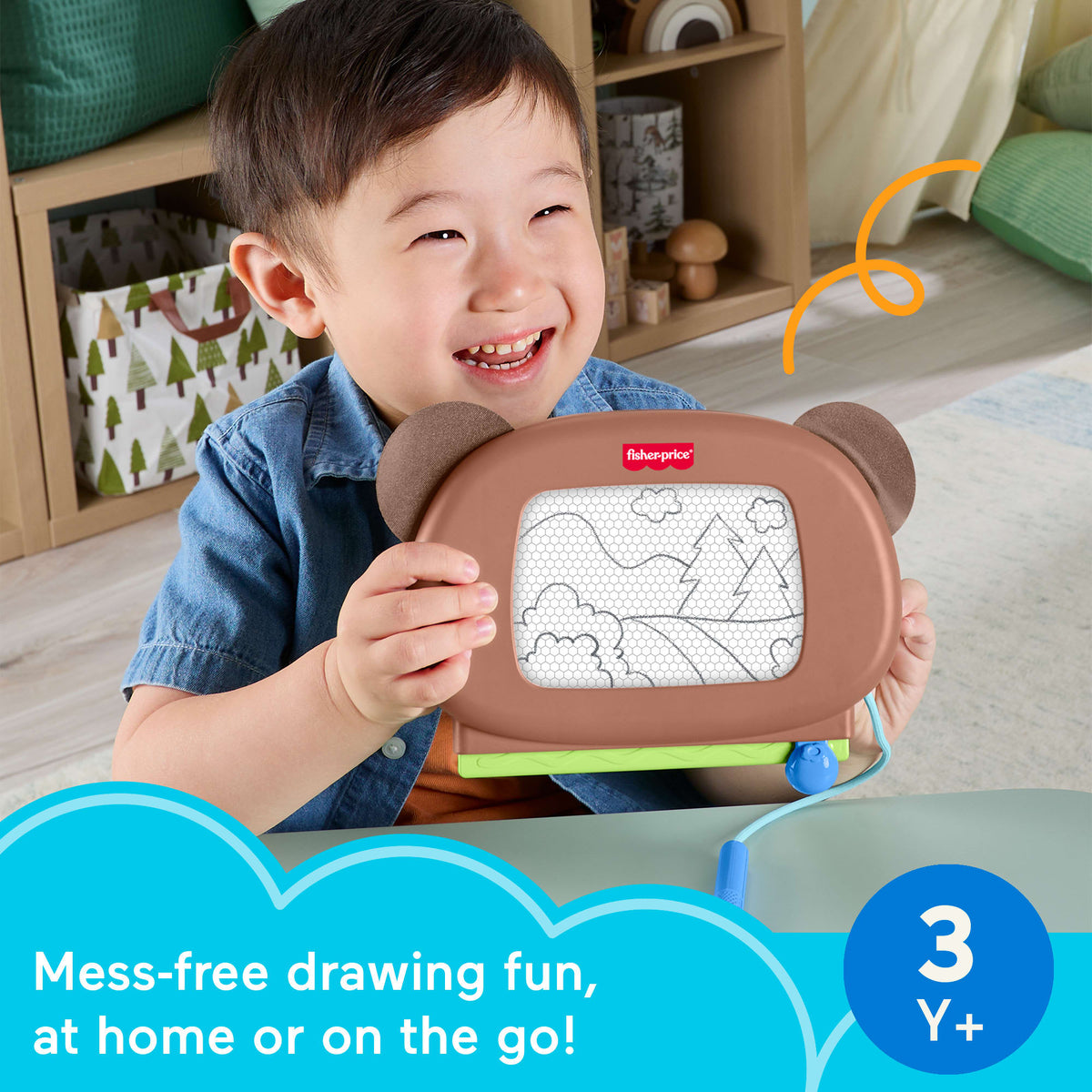 Fisher-Price Friendship Forest Doodle Pro Brown Bear, Magnetic Writing & Drawing Tablet For Kids