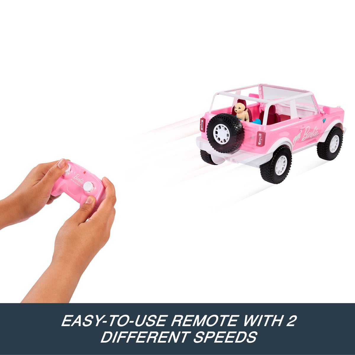 Hot Wheels RC Barbie Ford Bronco RC, Battery-Powered Remote-Control Toy Car With Accessories
