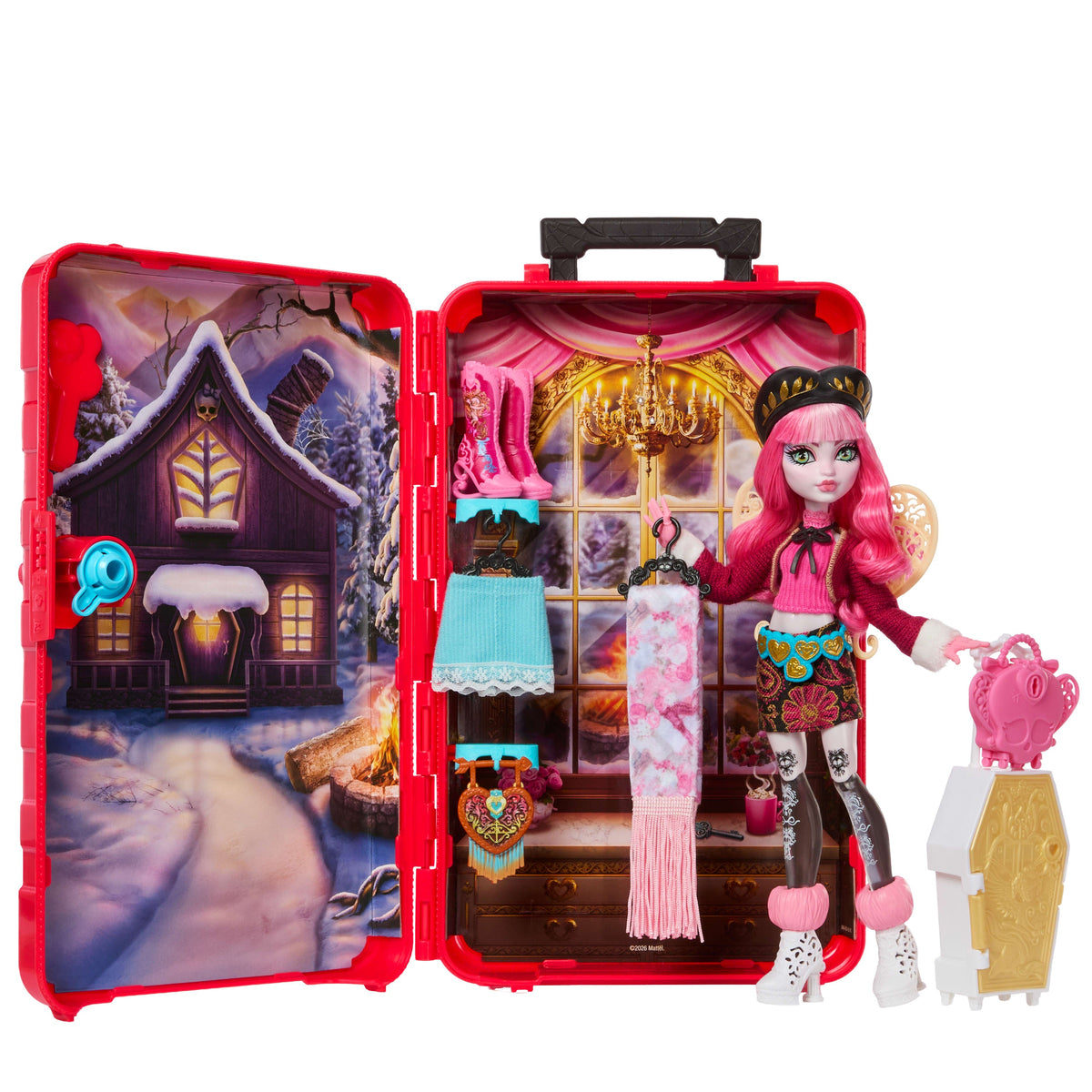 Monster High Skulltimate Secrets Cabin Slay-Cation Playset, Cupid Asteria Doll And Accessories
