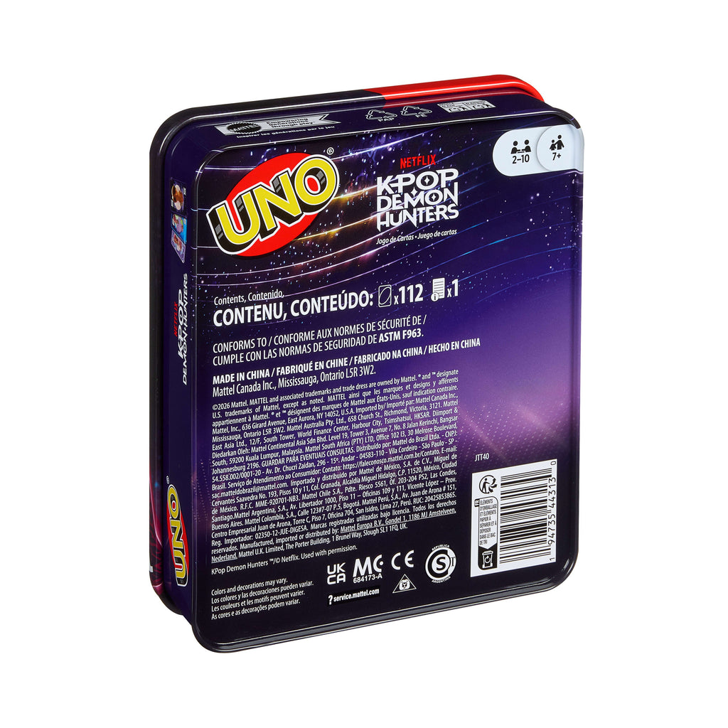 UNO Kpop Demon Hunters Card Game in A Decorative Tin For Kid, Adult & Family Nights With Movie-Inspired Deck