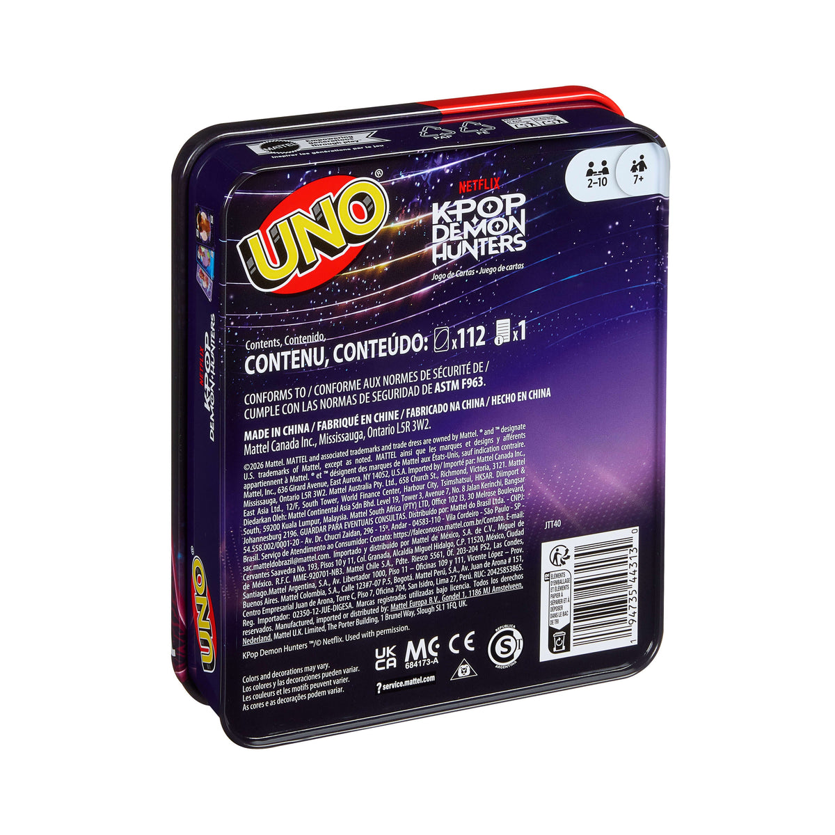 UNO Kpop Demon Hunters Card Game in A Decorative Tin For Kid, Adult & Family Nights With Movie-Inspired Deck