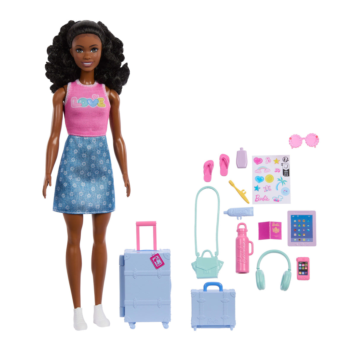 Barbie Family & Friends Limitless Adventure ‘Brooklyn’ Doll With 10+ Travel Accessories