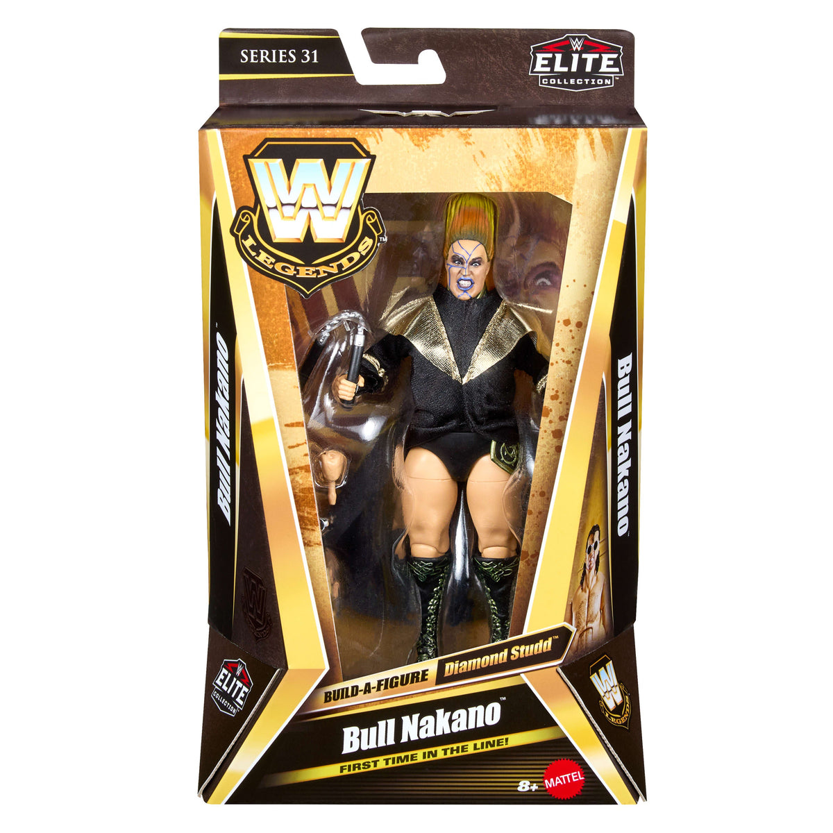 WWE Elite Legends Bull Nakano Action Figure & Accessories, Series 31 6-Inch Collectible Set