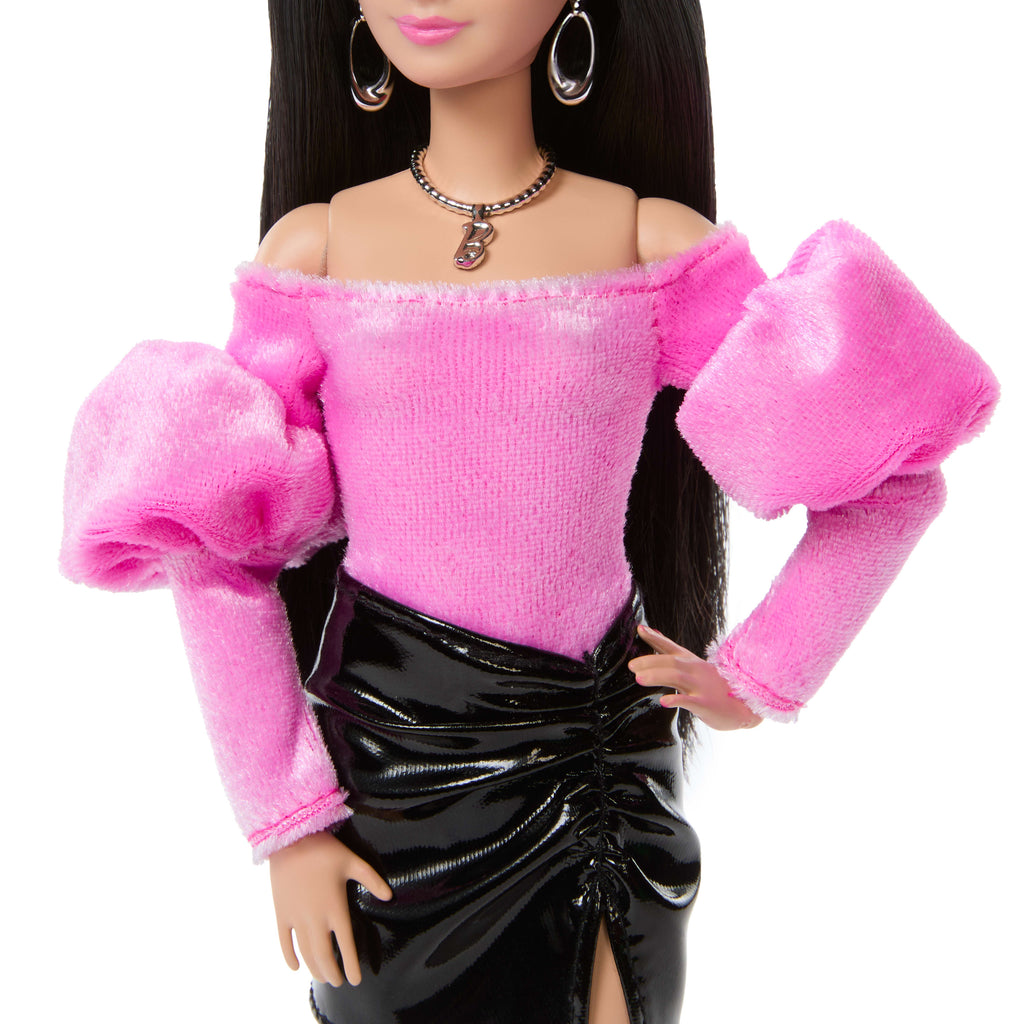 Barbie Deluxe Style Doll #13 in Pink Barbiecore Top With Glossy Mini Skirt And Black Hair