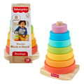 Fisher-Price Wooden Rock-A-Stack, Toddler Ring-Stacking Activity Toy With 8 Wood Pieces