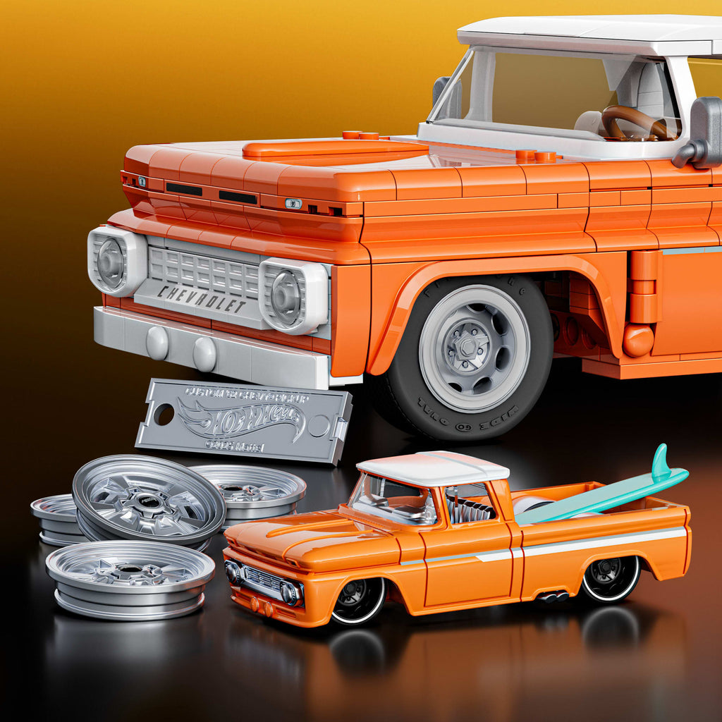 Mattel Brick Shop Hot Wheels Jogo de Construção Elite Carrinha Chevy de 1962 Personalizada