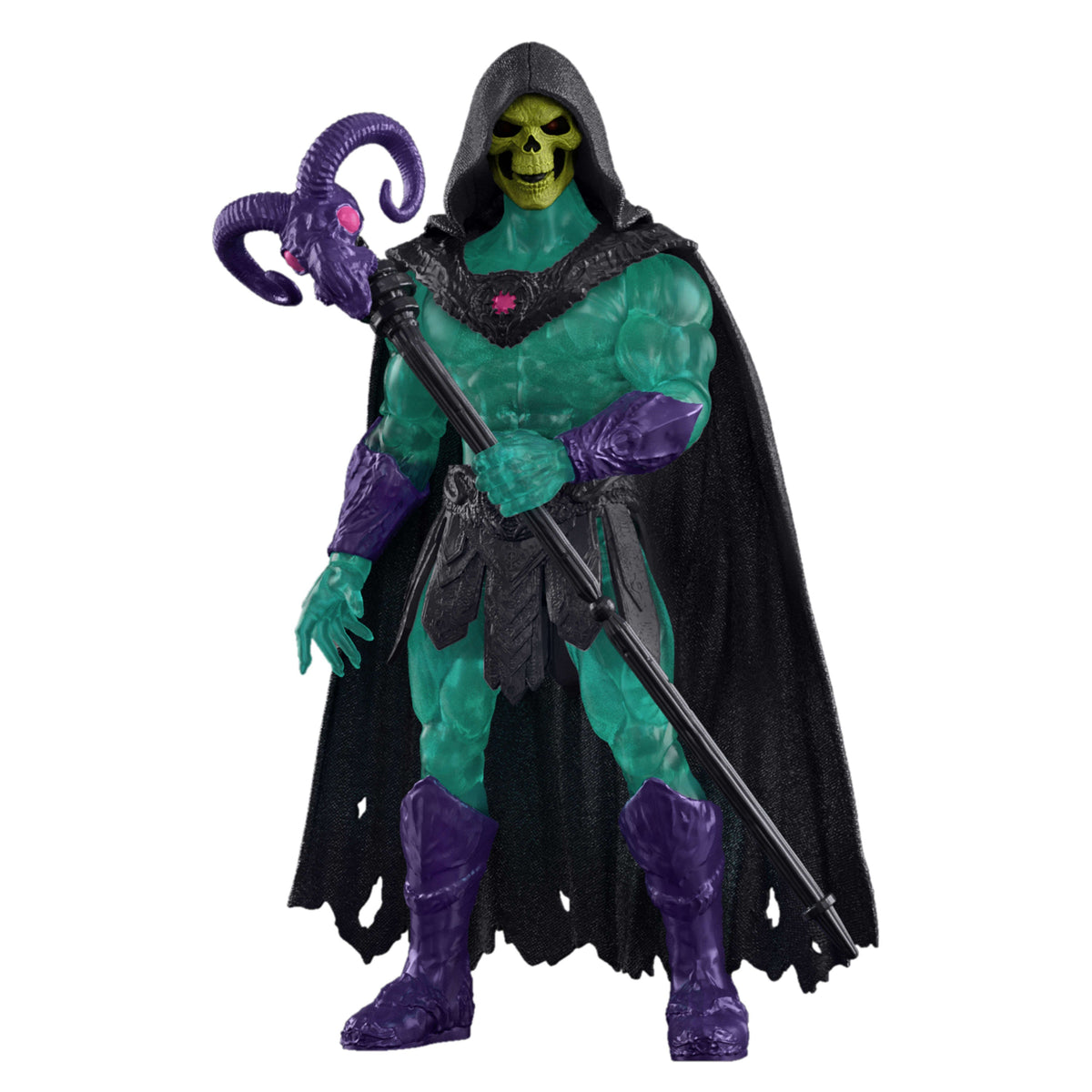 Masters Of The Universe 2026 Movie Skeletor 5.5 Inch Action Figure Villain Toy, Havoc Staff