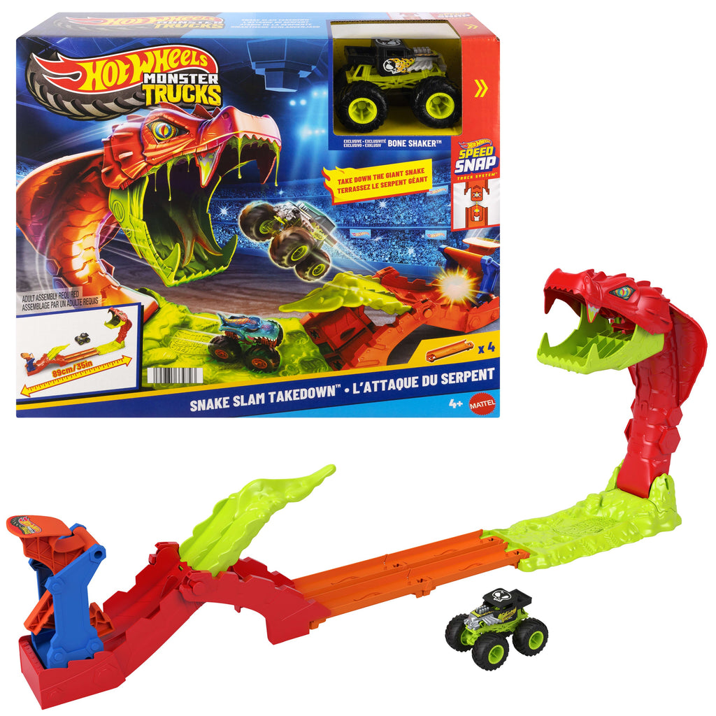 Hot Wheels Monster Trucks Pista de Juguete mordida de serpiente