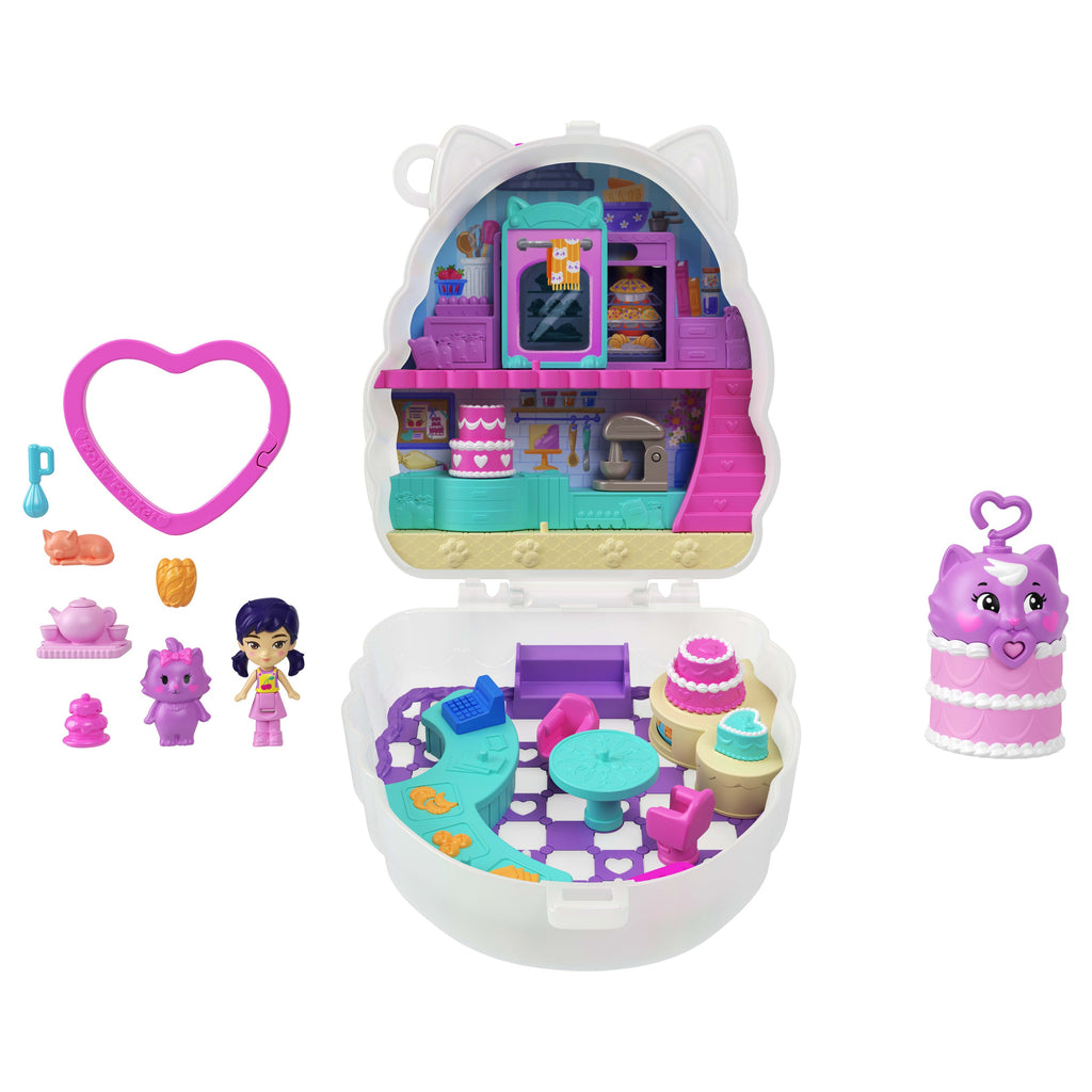 Polly Pocket Conjunto de Brinquedo Compacto Bolo Gatinho