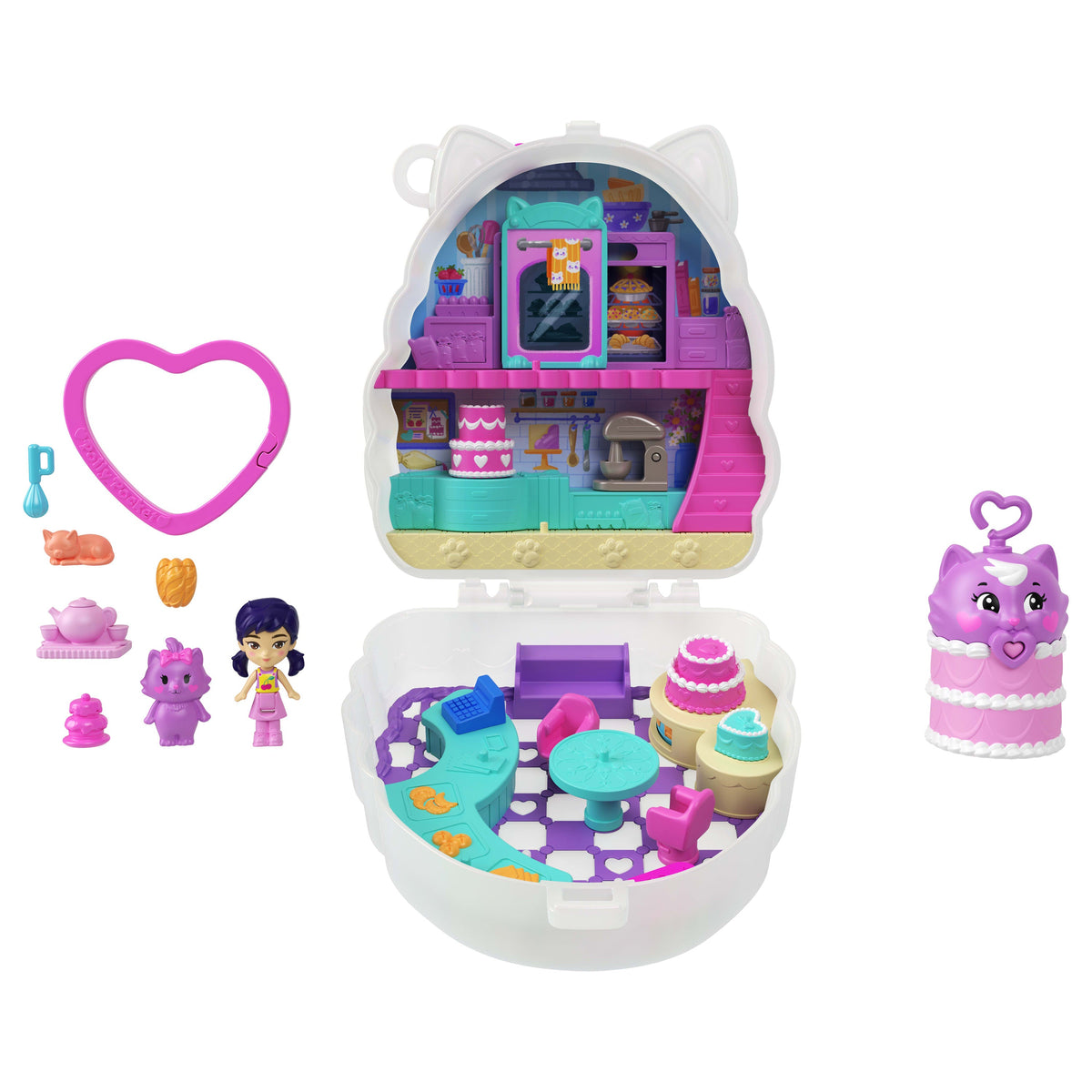 Polly Pocket Conjunto de Brinquedo Compacto Bolo Gatinho