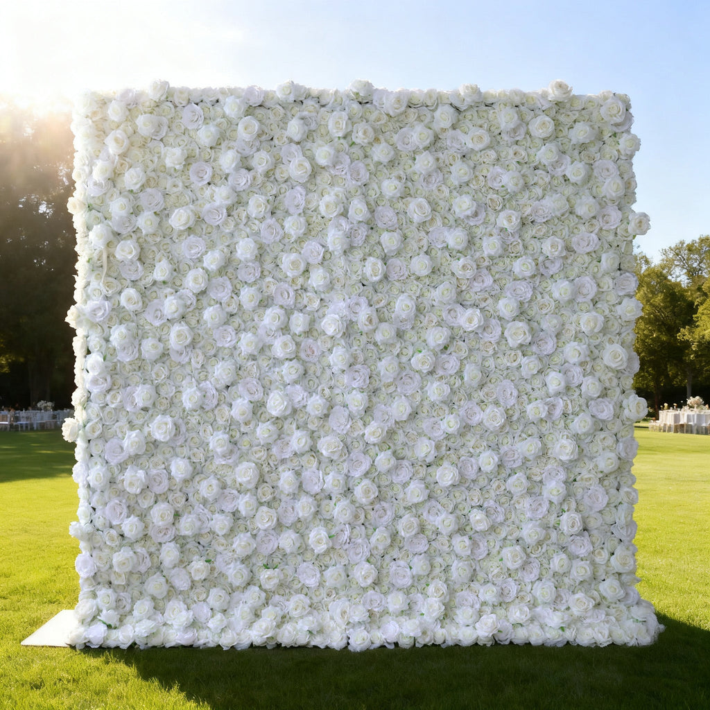 ValarFlowers Green White Artificial Flower Wall Backdrop for Wedding & Event Decor VF-361