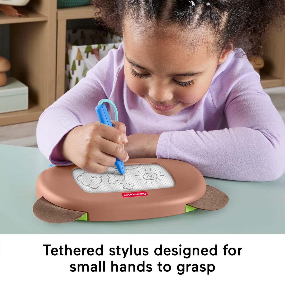 Fisher-Price Friendship Forest Doodle Pro Brown Bear, Magnetic Writing & Drawing Tablet For Kids