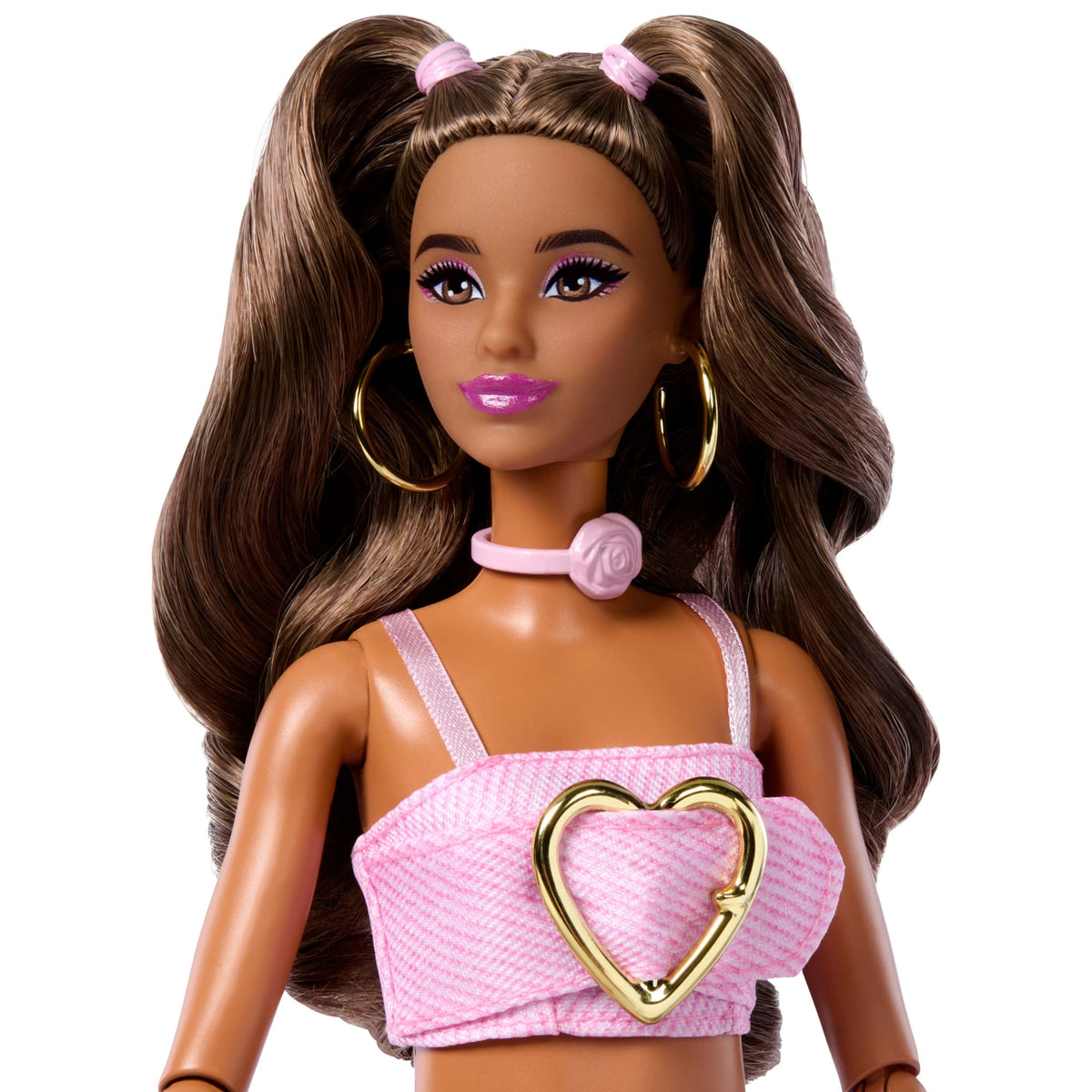 Barbie Fashionista Boneca Barbie Fashionista Deluxe Style Boneca com Vestido Rosa com Estrelas