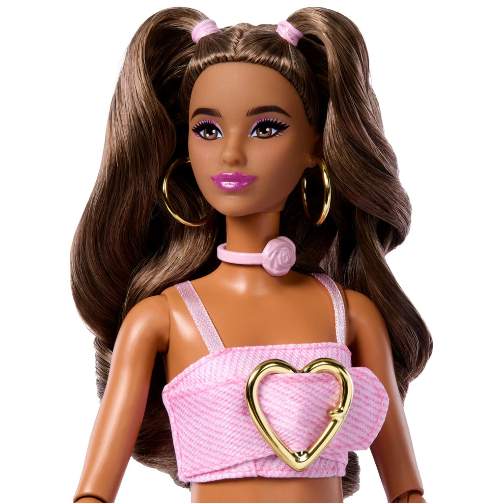 Barbie Fashionista Muñeca Deluxe Style Muñeca con Vestido Rosa con Estrellas