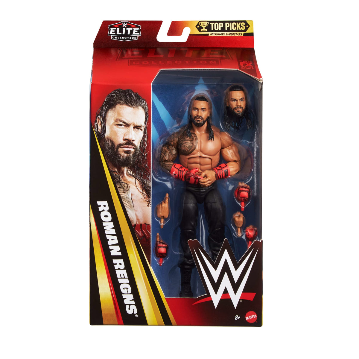 WWE Elite Collection Top Picks Roman Reigns Action Figure & Accessories, 6-Inch Collectible Set