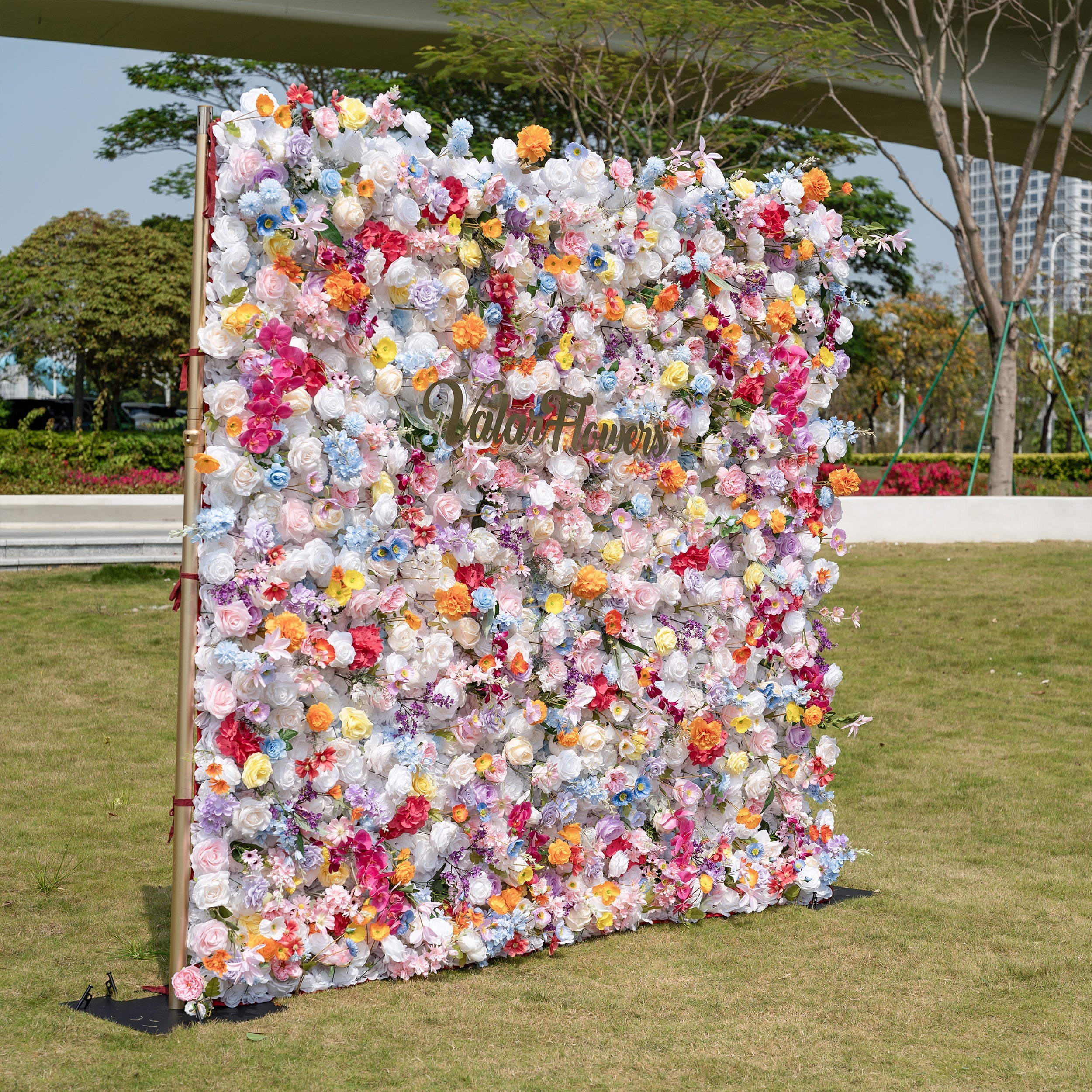 ValarFlowers Vibrant and Lush Multicolored Artificial Flower Wall VF-811-2
