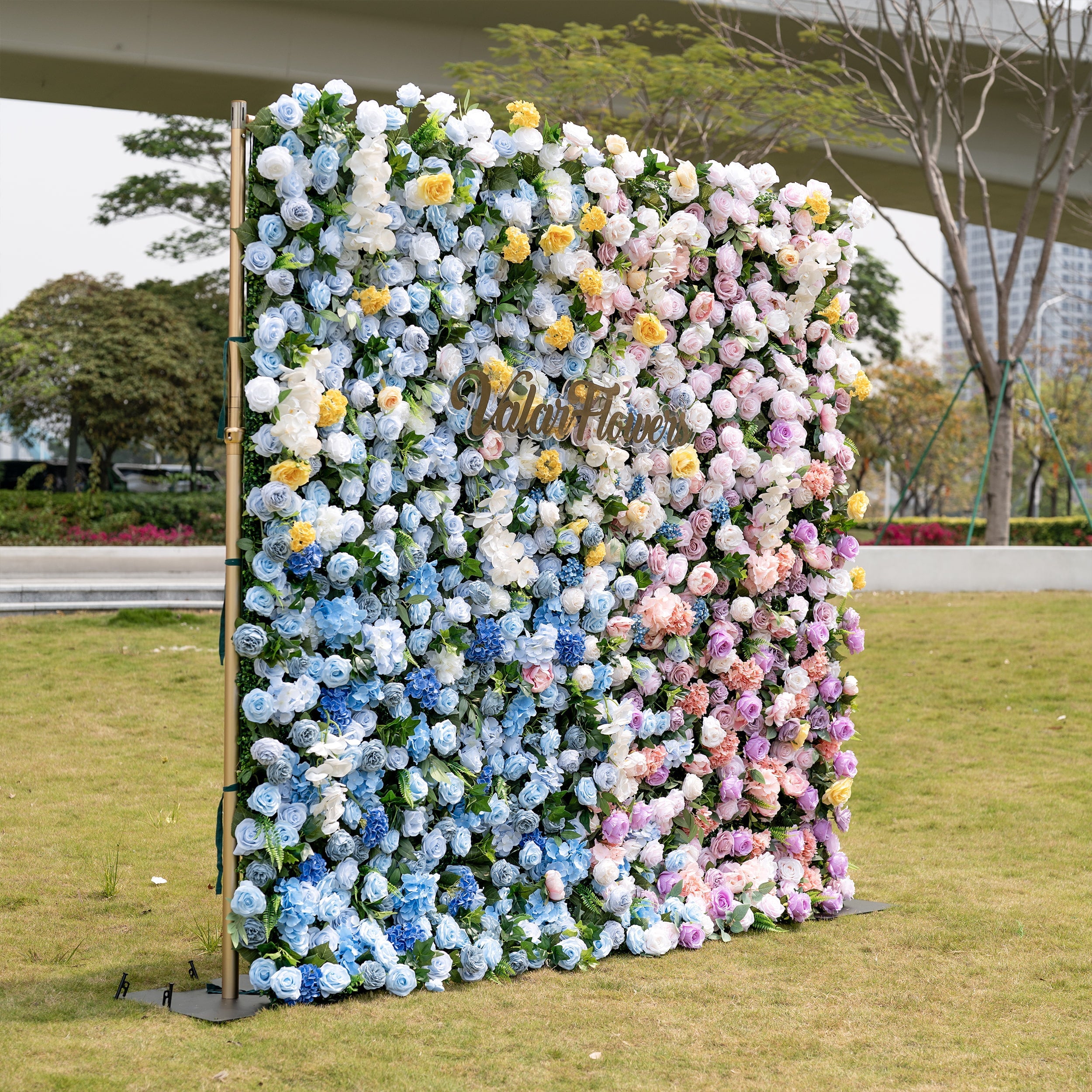 Valar Flowers Rainbow Gradient Bloom Mix Rose Flower Wall Backdrop - VF-830