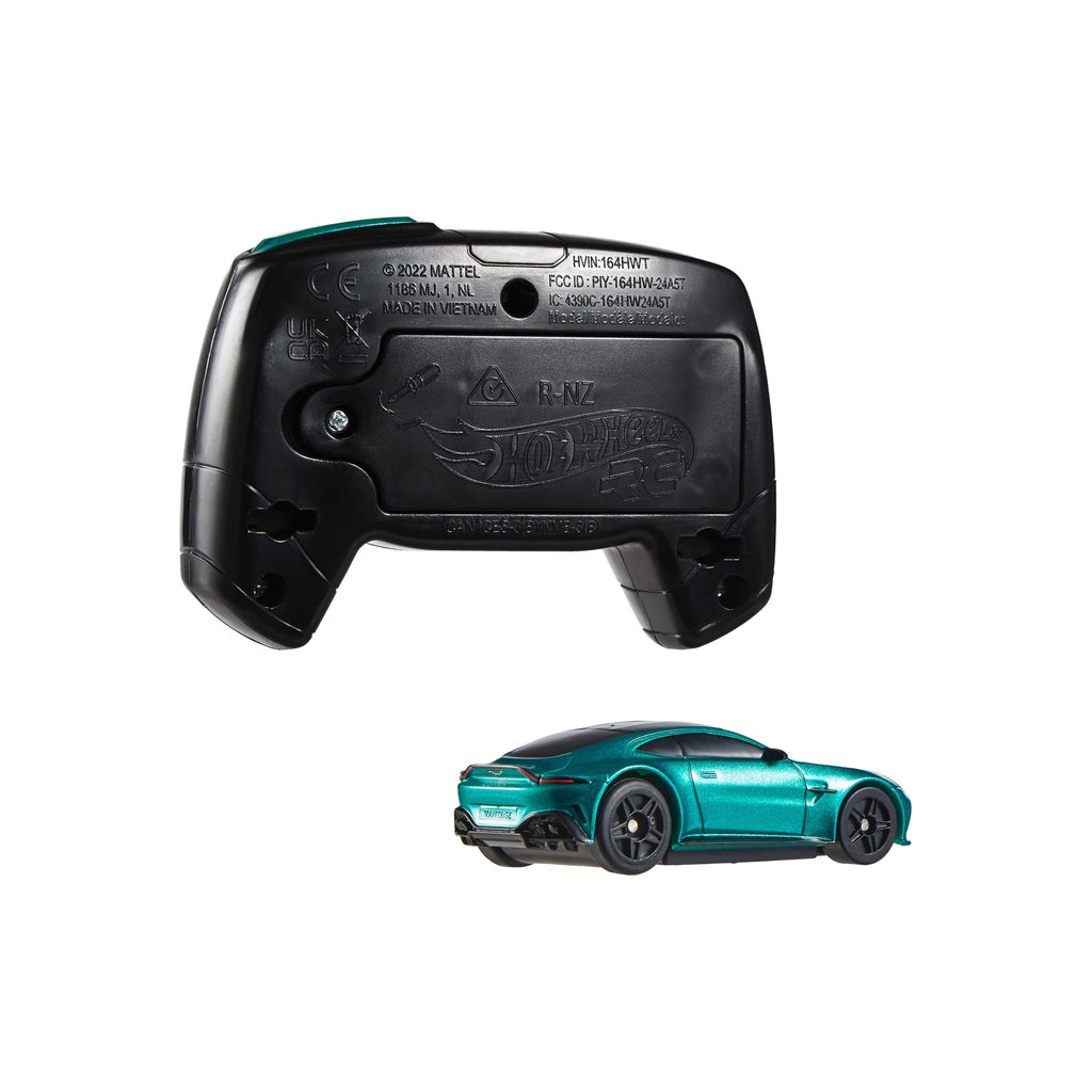 Hot Wheels RC 1:64 Scale Aston Martin Vantage Vehicle, Battery-Powered, Remote-Control Race Toy Car