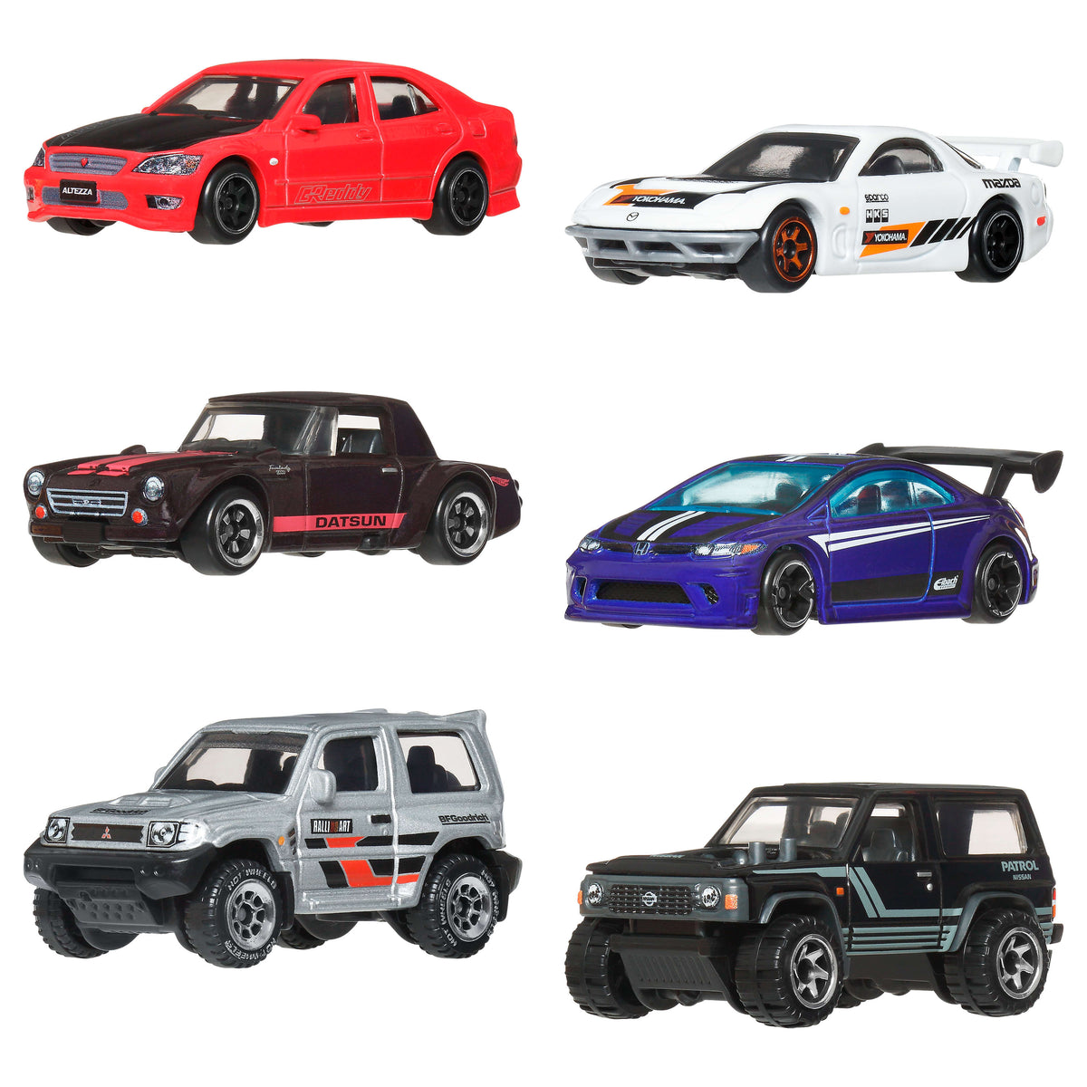 Hot Wheels Set Of 6 Japanese Vehicles