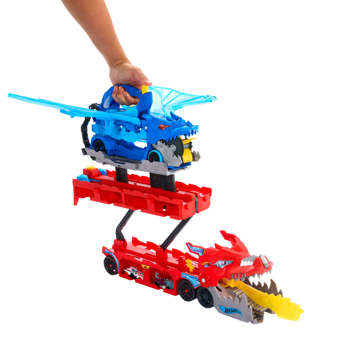 Hot Wheels City Hot Wheels Ultimate Dual Dragon Transporter & 2 1:64 Scale Toy Cars