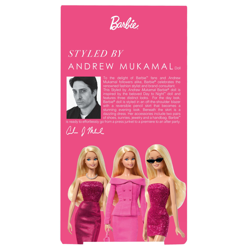 Barbie Signature Styled By Andrew Mukamal Poupée Barbie Avec 3 Tenues Pour Le Jour et La Nuit et Accessoires