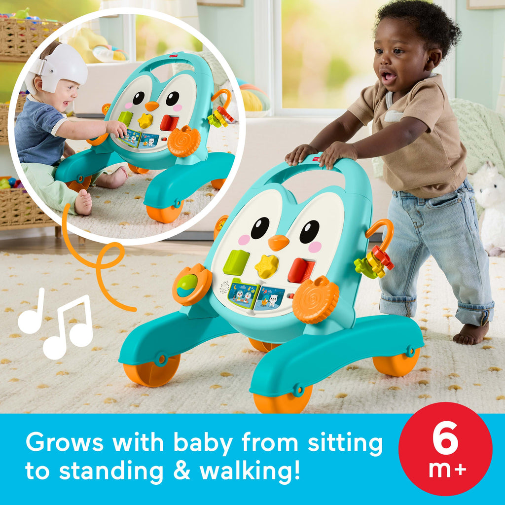 Fisher-Price 2-In-1 Musical Penguin Activity Walker, Baby To Toddler Push Along Toy