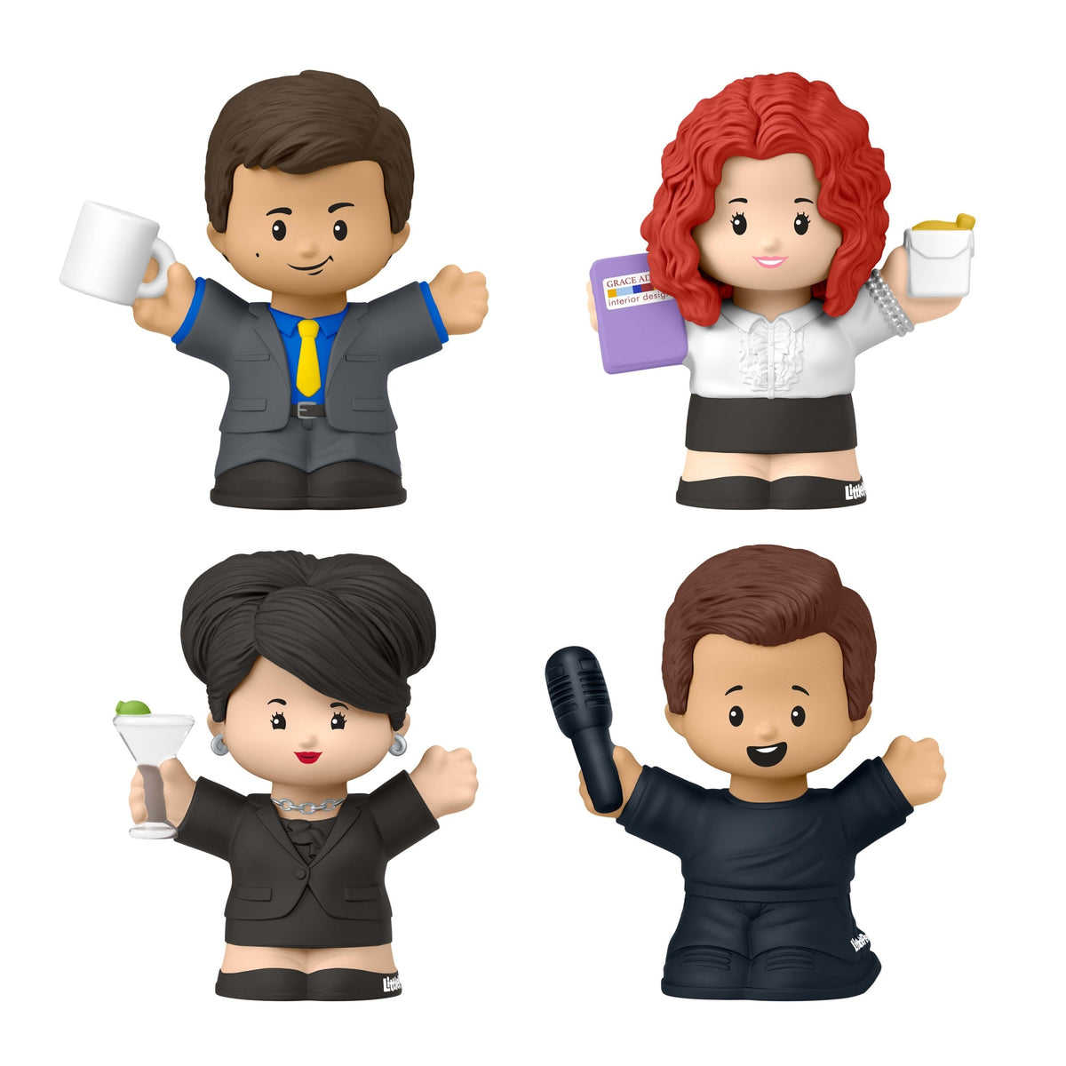 Little People Collector Will And Grace Tv Series Special Edition Set For Adults & Fans, 4 Figures