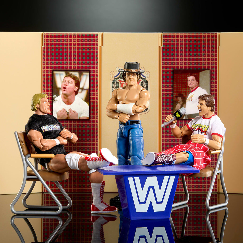WWE Elite Collection Piper's Pit Set Of 3 Collectible 6-Inch Action Figures & Accessories