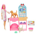 Barbie Fast Cast Veterinarian Clinic Playset With Pink Colored Hair Fashion Doll, Vet Furniture & 10+ Accessories