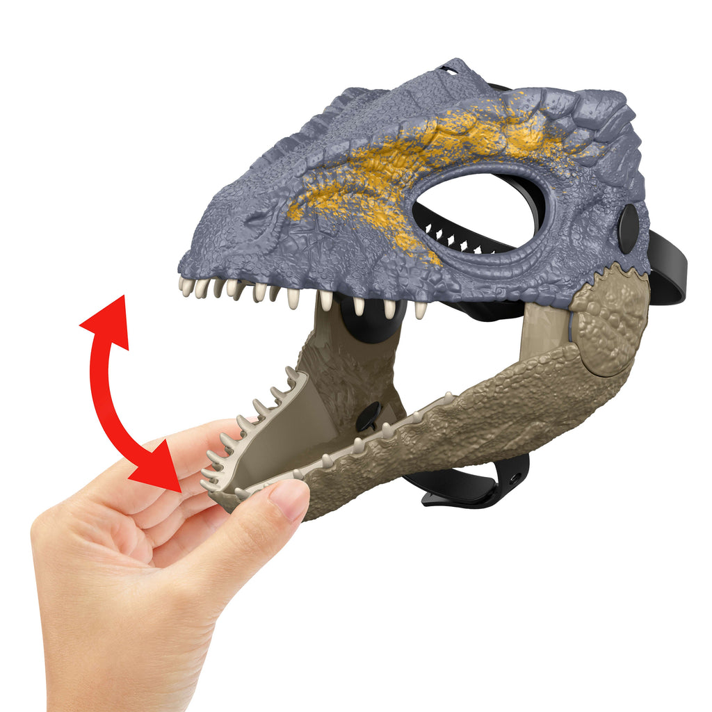 Jurassic World Giganotosaurus Dinosaur Movie Mask, Role Play Headgear, Jaw Opens To Chomp