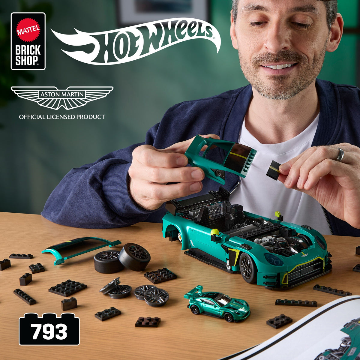 Mattel Brick Shop Hot Wheels Juguete de Construcción '24 Aston Martin Vantage GT3