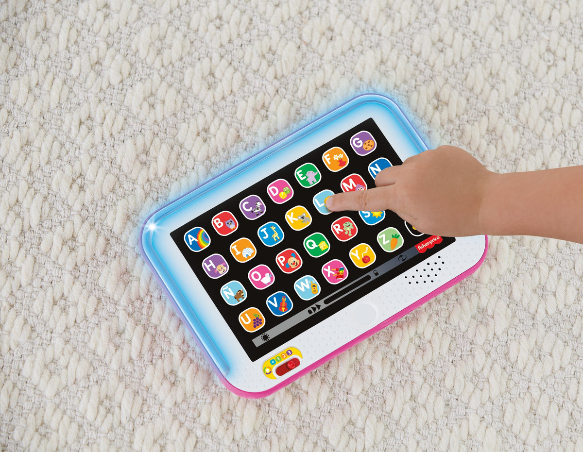 Fisher-Price Ríe y Aprende Juguete para Bebés Tablet De Aprendizaje Crece Conmigo Rosa
