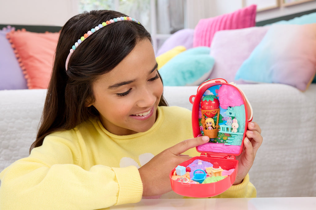 Polly Pocket Picnic Bunny Compact Playset With 1 Micro Doll And Pet, Travel Toy With Fruit Accessories