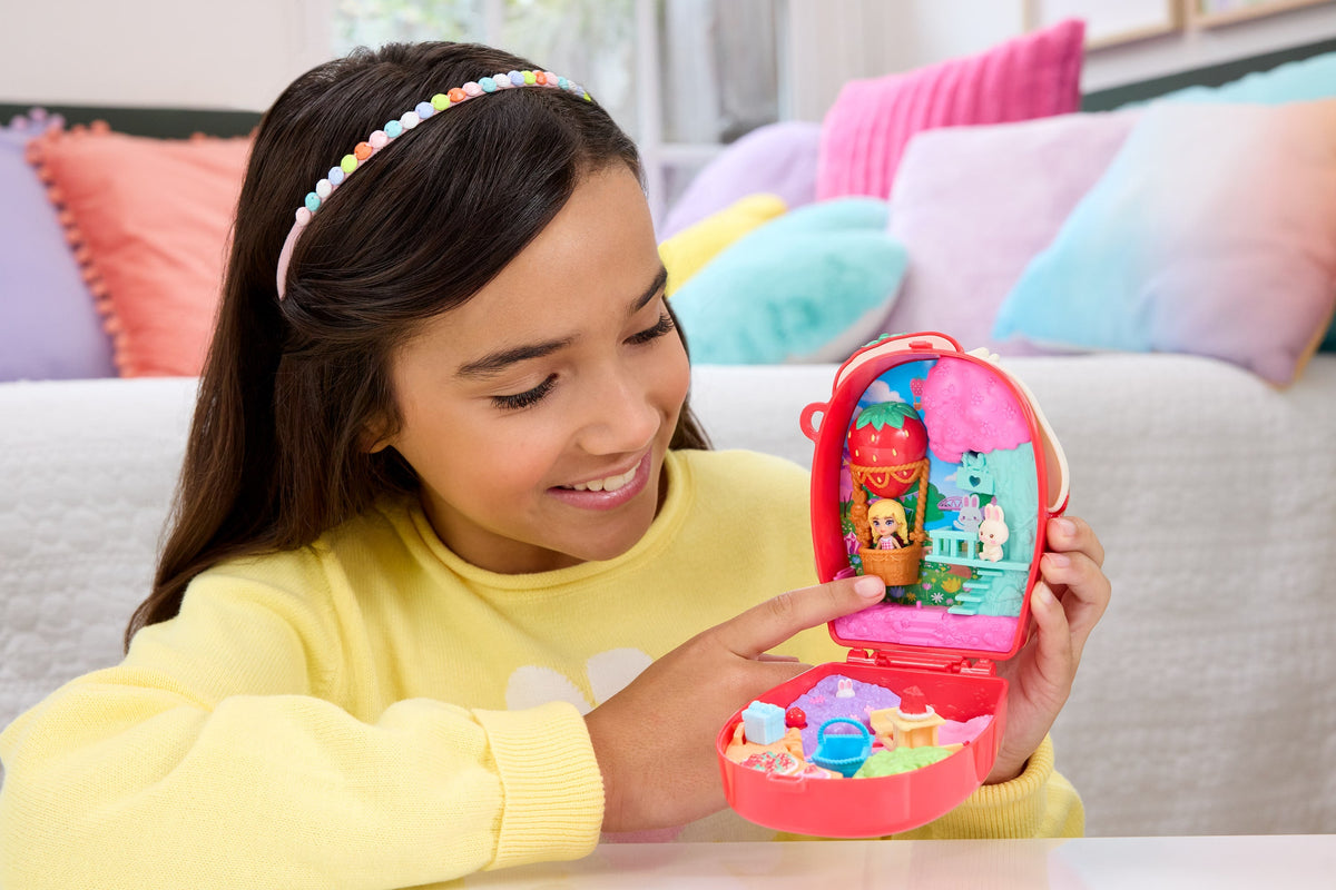 Polly Pocket Picnic Bunny Compact Playset With 1 Micro Doll And Pet, Travel Toy With Fruit Accessories